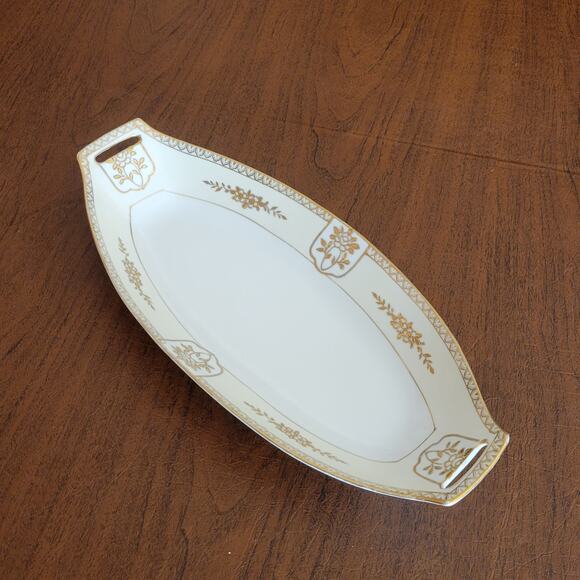 Vintage Noritake Gold Moriage Celery Dish Serving tray - Picture 1 of 16